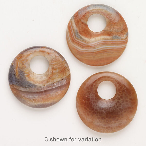 Fire crackle agate 1pkg1, donut focal C grade, 40mm image number 0