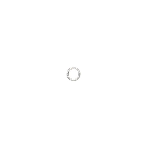 Jump ring, sterling silver, 4mm soldered round, 2.6mm inside diameter, 22 gauge. Sold per pkg of 50. image number 0
