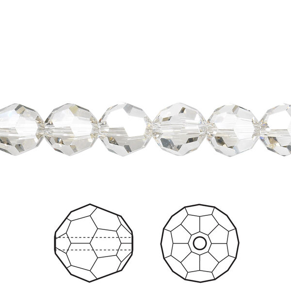 Bead 12pk crystal silver shade, Crystal Passions® 8mm round 5000 image number 0