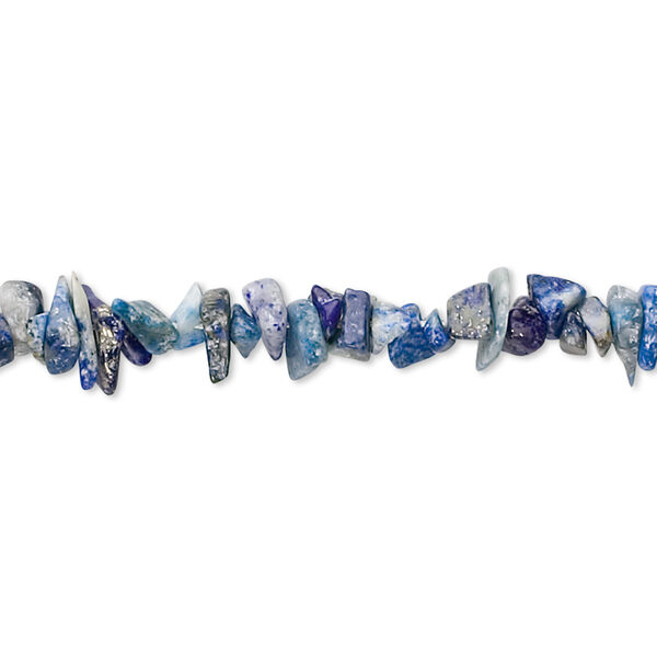 Bead 1pk denim lapis, natural, medium chip 32 inch image number 0