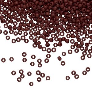 Seed bead, TOHO BEADS®, glass, pkg/250g, #11 round, opaque frosted oxblood (TR-11-46F).