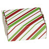 Box, paper, red / green / white, 3x3x1-inch unassembled square with stripe design. Sold per pkg of 10. image number 0