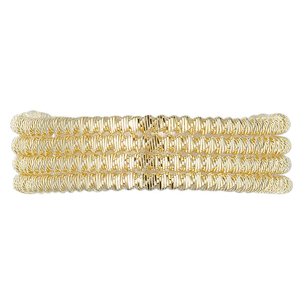 French wire, gold-plated copper, 2mm fancy spiral. Sold per approximately 13-1/2 to 15 inch strand. image number 0