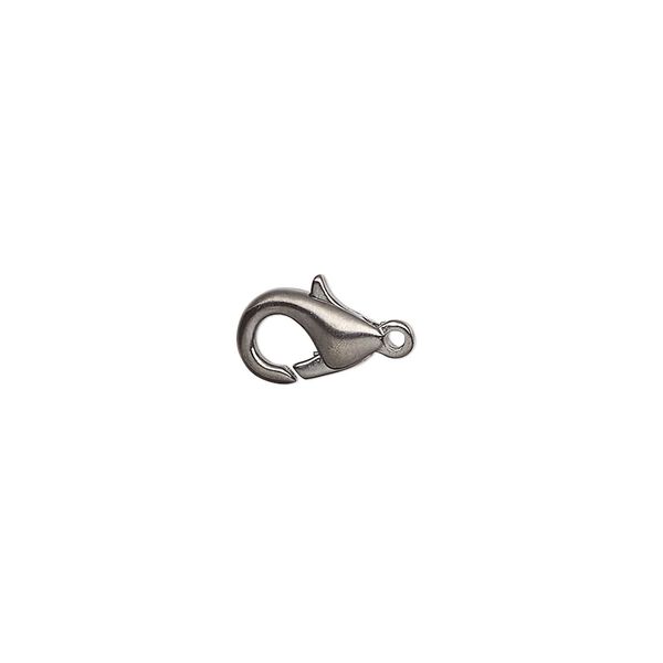 Clasp, lobster claw, gunmetal-plated brass, 10x6mm. Sold per pkg of 100. image number 0