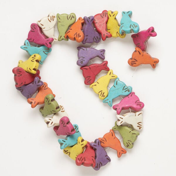 "Magnesite" / resin 1pkg1, seal bead 15 inch mixed colors 28x11mm-29x12mm image number 0