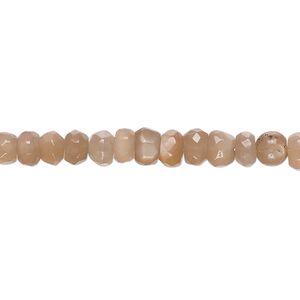 Coffee moonstone 1pkg1, hand-cut faceted rondelle bead natural 17 inch graduated 3x2mm-6x5mm
