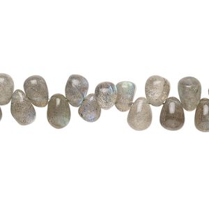 Labradorite 1pkg1, hand-cut top-drilled teardrop bead natural 9 inch 7x5mm-8x5mm
