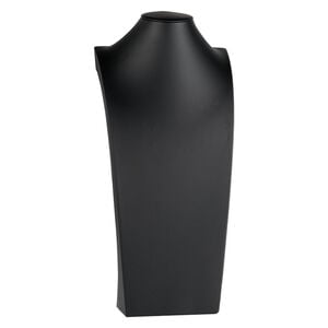 Display, necklace, leatherette, black, 21 x 9-1/2 x 5 inches. Sold individually.