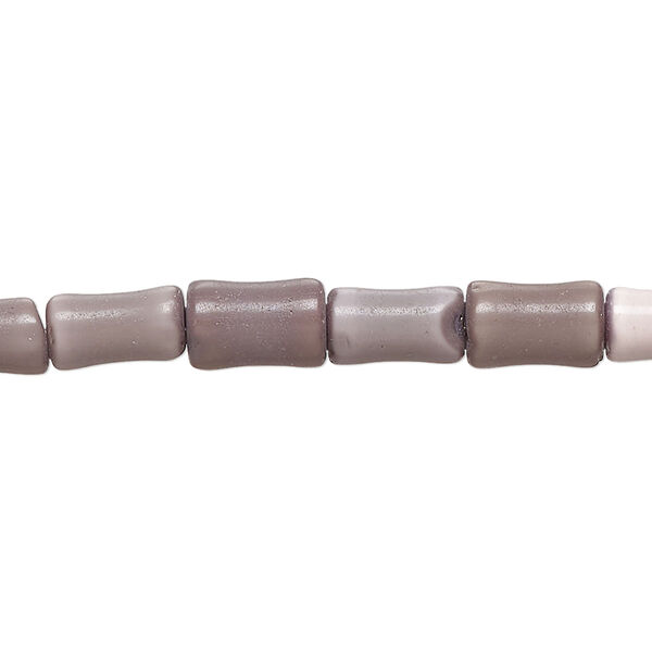 Bead, cat's eye glass (fiber optic glass), dark purple, 9x5mm-10x7mm bamboo. Sold per 14-inch strand, approximately 40 beads. image number 0