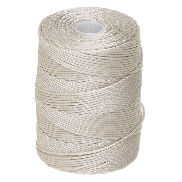 Thread, C-Lon®, nylon, beige, 0.5mm diameter. Sold per 92-yard spool. image number 0