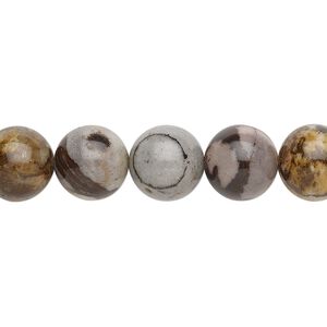 Outback jasper 1pkg1, round bead natural 15.5-16 inch 10mm