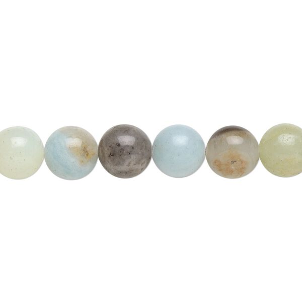 Flower amazonite 1pkg1, round bead natural 15.5-16 inch 8mm image number 0