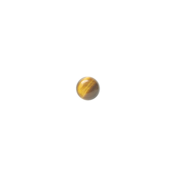 Cabochon, tigereye (natural), 5mm calibrated round, B grade, Mohs hardness 7. Sold per pkg of 10. image number 0
