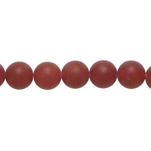 Carnelian 1pkg1, matte round bead 15.5-16 inch 8mm
