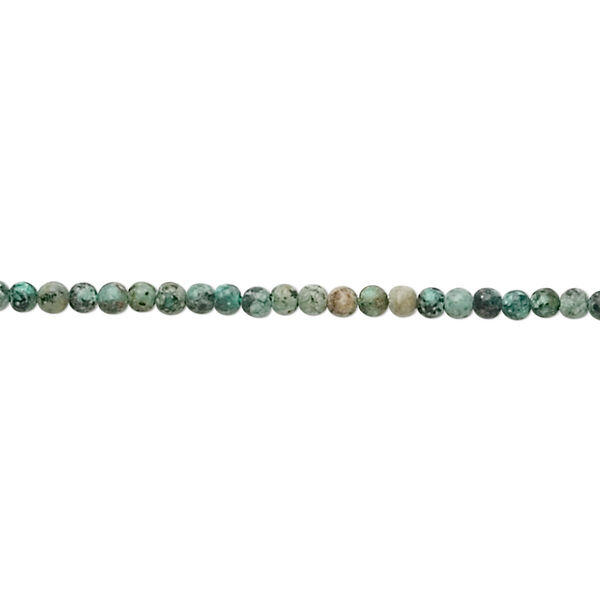 Bead, African "turquoise" (jasper) (dyed), 2mm round, C grade, Mohs hardness 6-1/2 to 7. Sold per 15-1/2" to 16" strand. image number 0
