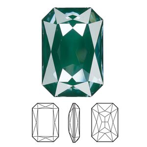Fancy stone 24pk crystal pine green ignite LacquerPRO, Swarovski® 27x18mm emerald cut 4627