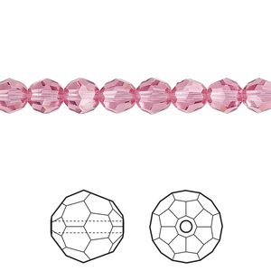 Bead 12pk rose, Crystal Passions® 6mm round 5000