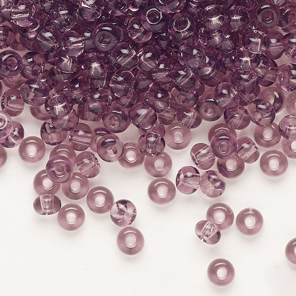 Seed bead, Preciosa Ornela Czech glass, pkg/50g, #6 rocaille, transparent light amethyst, (20010). image number 0