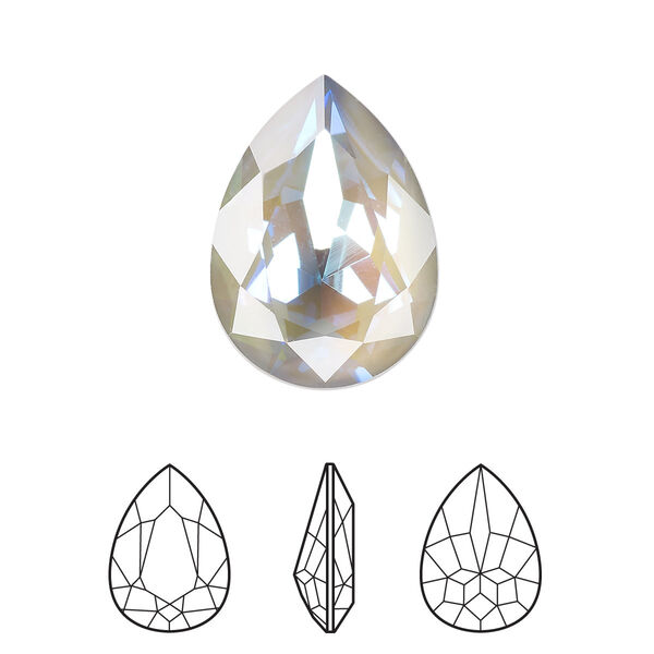 Fancy stone 1pk crystal serene gray DeLite, Crystal Passions® 18mm pear 4320 image number 0