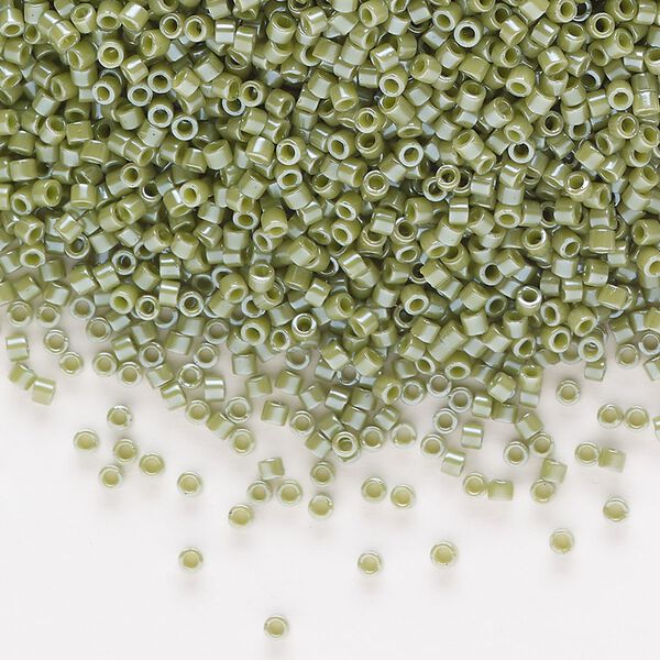 Seed bead, Delica®, glass, pkg/250g, #11 round, opaque glazed luster cactus (DB-0263-1). image number 0