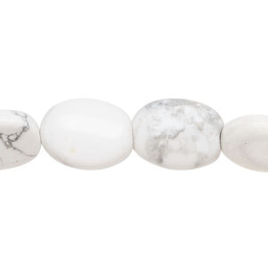 Howlite 1pkg1, puffed oval bead natural, 15 inch 15x11mm-16x12mm