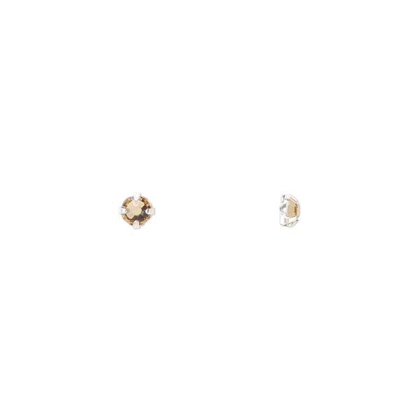 Bead 1440pk rose montees light Colorado topaz silver plate, Preciosa Czech crystal 3-3.2mm round SS12 image number 0