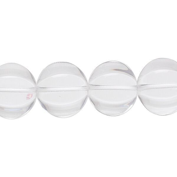 Quartz crystal 1pkg1, hand-cut corrugated round bead natural 15.5 inch 12mm image number 0