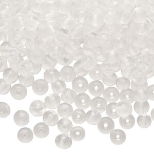 Bead, glass 1pkg1, clear, 4mm round, 4 ounces.