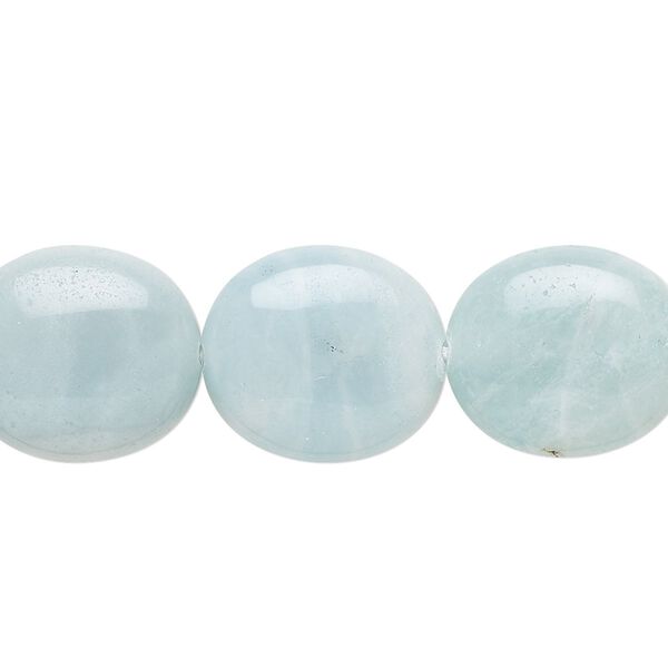 Amazonite 1pkg1, flat oval bead natural 15.5-16 inch 16x14mm image number 0