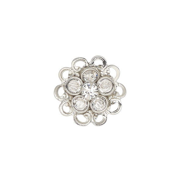 Sew-on 1pk crystal rhodium finish, Crystal Passions® 17mm flower image number 0