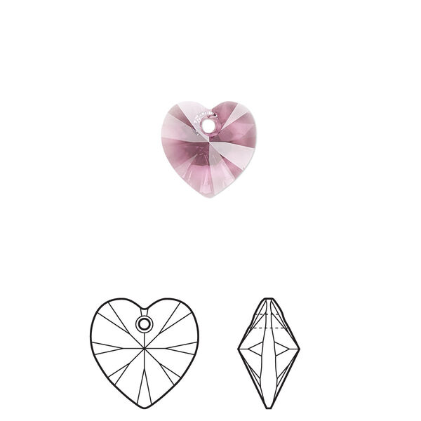 Drop 4pk iris, Crystal Passions® 10mm pendant heart 6228 image number 0