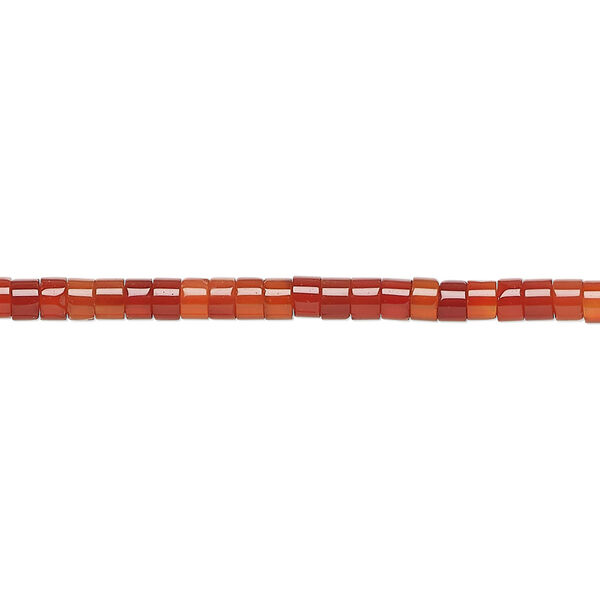 Bead, red agate, (dyed / heated), 3x1.5mm-3x2.5mm heishi, B grade, Mohs hardness 6-1/2 to 7. Sold per 16-inch strand. image number 0