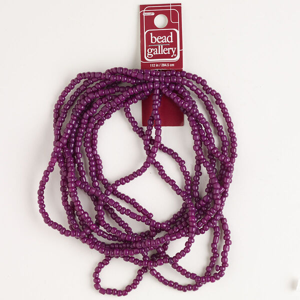Bead, coated glass, opaque purple, 4x3mm-5x4mm mixed shapes. Sold per 108-inch strand, approximately 1,035 beads. image number 0