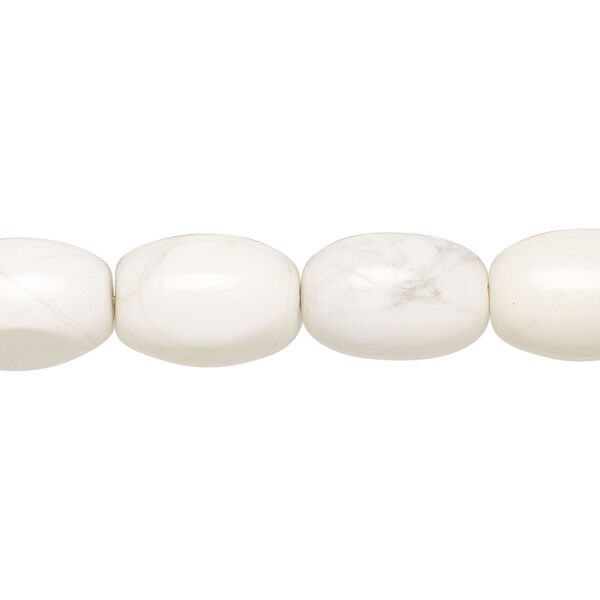 Howlite 1pkg1, barrel bead natural, 15 inch 13x9mm-14x10mm image number 0