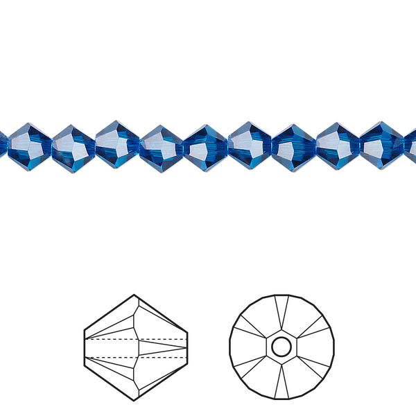Bead 24pk Capri blue, Crystal Passions® 5mm bicone 5328 image number 0