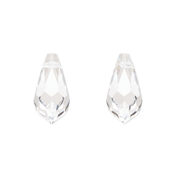 Briolette 4pk crystal, Preciosa Czech crystal 18x9mm pendant drop image number 0