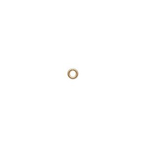 Jump ring, 14Kt gold-filled, 3.3mm round, 1.8mm inside diameter, 20 gauge. Sold per pkg of 20.