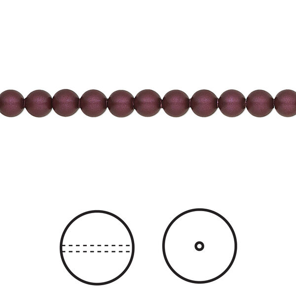 Pearl 500pk elderberry, Swarovski® 4mm round 5810 image number 0
