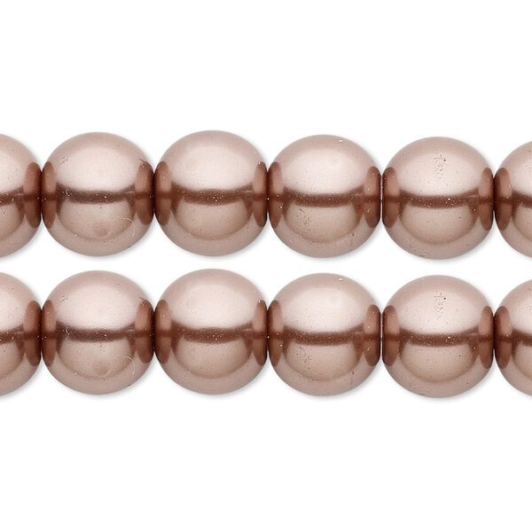 Bead, crystal pearl, brown, 10mm round. Sold per pkg of (2) 15-1/2" to 16" strands, approximately 80 beads. image number 0