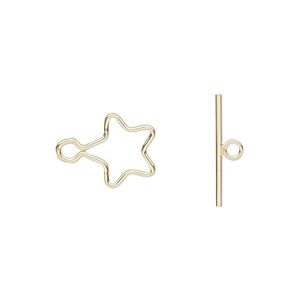 Clasp toggle 1pkg1 14Kt gold-filled, 11x11mm star, 1-strand