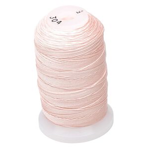 Thread, Purely Silk™, pink, size E. Sold per 200-yard spool.