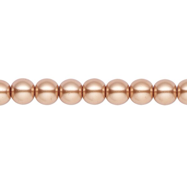 Pearl 2pk bright gold, Celestial Crystal® 6mm round 15.5-16 inch image number 0