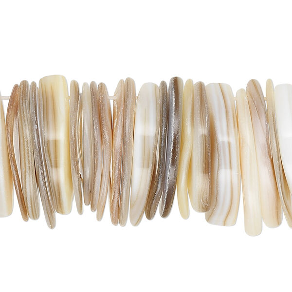 Bead, mother-of-pearl shell (natural), 14x8mm-24x10mm marquise, Mohs hardness 3-1/2. Sold per 15-1/2" to 16" strand. image number 0
