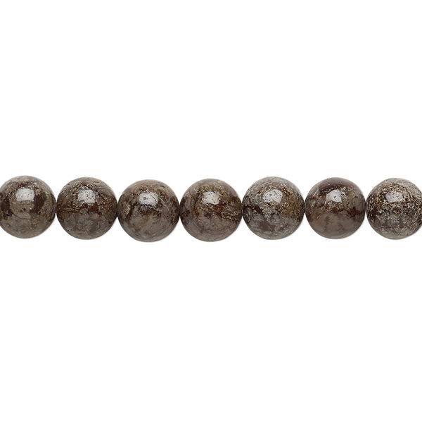 Bead, brown snowflake jasper (natural), 6mm round, B grade, Mohs hardness 6-1/2 to 7. Sold per 15-1/2" to 16" strand. image number 0