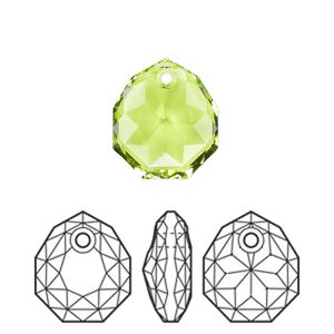 Drop 1pk citrus green, Crystal Passions® 16x13.5mm pendant majestic 6436