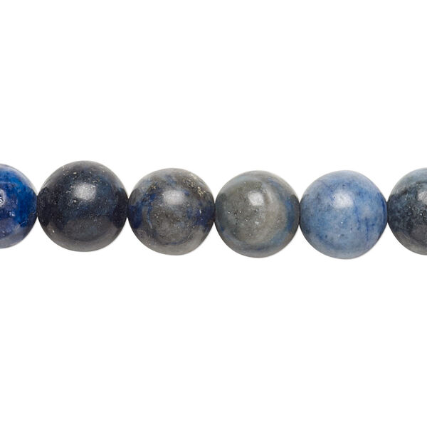 Bead, lapis lazuli (dyed), 9-10mm round, D- grade, Mohs hardness 5 to 6. Sold per 15-inch strand. image number 0