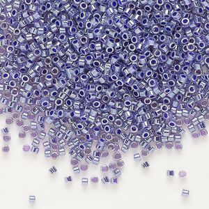 Seed bead, Delica®, glass, pkg/50g, #11 round, opaque inside dyed color luster amethyst (DB-0250).