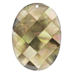 Black lip shell / gold lip shell / mother-of-pearl shell 1pkg1, top-drilled 1sided flat oval focal multicolored 39x29mm-40x30mm