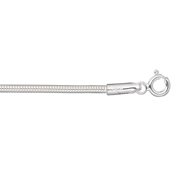 Chain, sterling silver, 2mm snake, 30 inches. Sold individually. image number 0