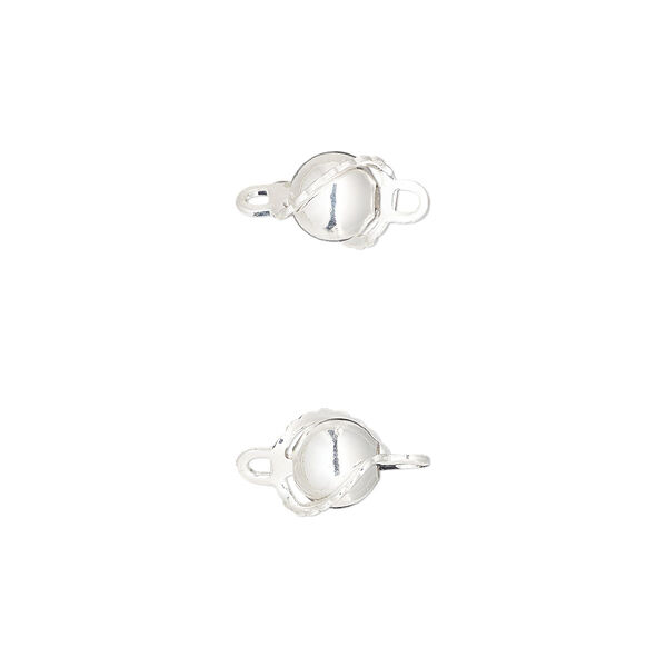 Link, silver-plated brass, 5mm wrapped smooth round. Sold per pkg of 20. image number 0